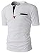 H2H Mens Casual Henley Slim fit Short Sleeve T-shirts