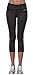 Aenlley Women's Activewear Yoga Pants High Rise Slim Fit Tights Cropped Capris Color BlackGrey+DarkGrey Size M