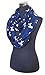 Lina & Lily Poodle Dog Print Women's Infinity Scarf Lightweight (Dark Blue & White)