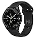 Pedfsy Band Compatible Samsung Galaxy Watch 42mm, Galaxy Watch Active, Gear Sport, 20mm Soft Silicone Resistant Strap Replacement Wristband for Women Men (Black with Black Button, Small)