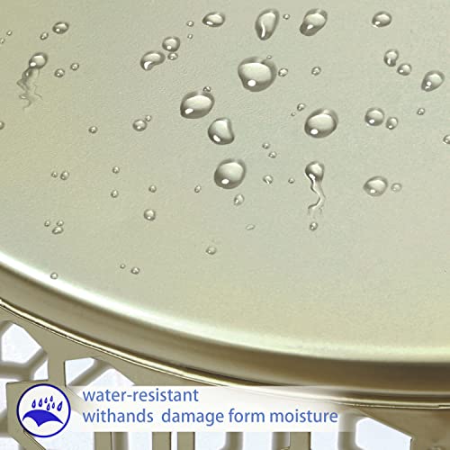 Decent Home Metal Accent Table, Set of 2 Decorative Round End Tables