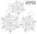 24PCS Snowflake Christmas Decorations -Glitter Snowflakes White Winter Wonderland Party - Xmas Tree Hanging Supplies Ornaments