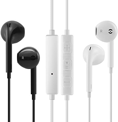 Aocosi Apple earphones,Earbuds,black and white Stereo Headphones and Noise Isolating headset , Mic and Remote Control for Apple iPhone iPod iPad Samsung Galaxy LG HTC (2 PACK)