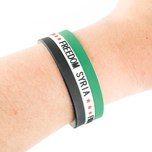 RyanLemon Silicone Bracelet Sport Fashion Multicolor Country Flag Unisex Wristband Pack of 10