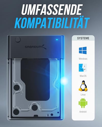 SABRENT Hard Drive Docking Station for 2.5"/3.5" SATA HDD & SSD USB-A 5Gbps - External Hard Drive Enclosure USB 3.0 - Docking Station without Hard Drive (EC-DFLT)