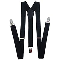 Navisima Suspenders for Kids - Adjustable Suspenders for Girls, Toddler, Baby - Elastic Y-Back Design with Strong Metal Clips, Black