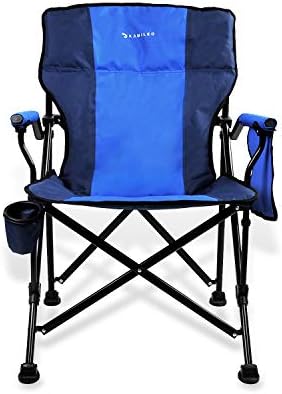 Kamileo Camping Chair Folding Portable Lawn Chair With Padded Armrest Cup Holder And Storage Pocket Carry Bag Included