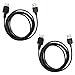 2 Pack Fenzer Black USB Data Sync Charger Cables for Samsung SCH u420 Nimbus u740 Alias Cell Phones