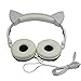 Cat Ear Headphones Headset with Glowing Lights -White