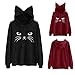 Girls’ Hoodie, Misaky Pullover Sweatshirt Casual Cute Cat Print Long Sleeve Drawstring Cat Ear Hooded Blousethumb 1