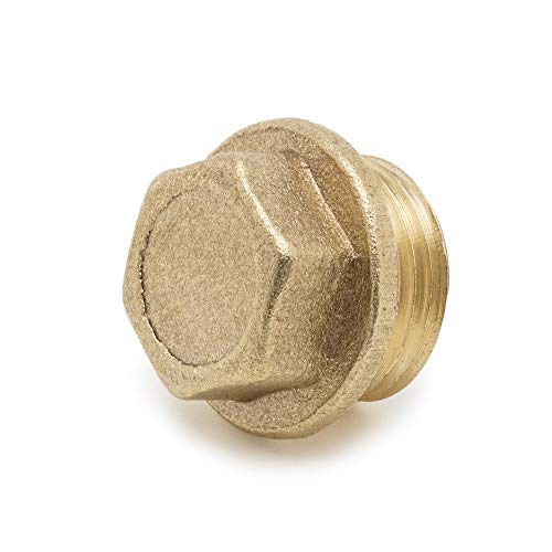 Pipe Cap 1/2" Male for Repair, Metal Fitting Male Threaded Brass Construction NPT
