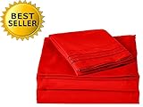 Elegant Comfort Bedding Collection 4-Piece Bed Sheet Set 1500 Thread Count Egyptian Quality Wrinkle Free Hypoallergenic Deep Pockets, Queen, Red