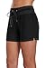 Sociala Stretch Board Shorts for Women Swim High Waisted Swim Shorts Black XL