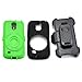 NEW Supper Rugged Shock-proof Hybrid Swivel Ring Kickstand Case w/ Belt Clip Holster for Samsung Galaxy S4 Mini - Very Protective from drops or bumps & Dustproof (Shock&Bump-proof Case - Black and Green)
