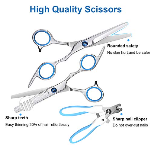 YIDON Dog Clippers, Dog Grooming kit Cordless Adjustable Pet Clippers Dog Hair Trimmer Rechargeable Dog Shears Pet Grooming Professional Hair Clippers Low Noise for Small Large Dogs,Cats,All Pets