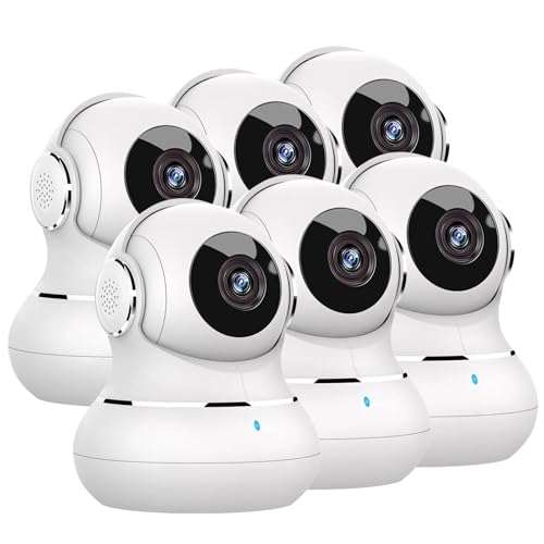 litokam Indoor Security Camera 6 Pack, 2.4G WiFi Home Camera 360 Pan/Tilt Smart Home Security Camera for Pets/Dog/Baby