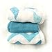 Bamboo Muslin Washcloths - 3 Pack - Aqua Feather Chevron - Softest Muslin Washcloths by Cozy Babe