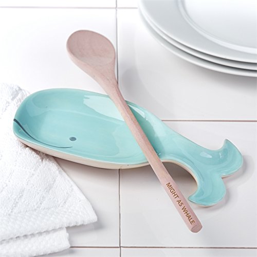 Twos Company Whale Spoon Rest With Spoon and Whale Butter Dish