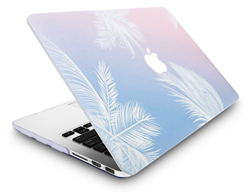 KEC Laptop Case for Old MacBook Pro 15" Retina (-2015) Plastic Case hard Shell Cover A1398 (Blue Feather) - Thumbnail 3