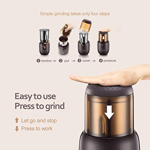 Bear Kaffeemühle mit Edelstahl-Klingen, 300 W, leistungsstarke Mühle – Bild 5