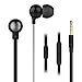 Earphones,TechRise Stereo in-ear Headphone Headset Earphone Microphone ,High Definition,Tangle Free, Noise Isolating,HEAVY DEEP BASS for iPhones, iPads,Android, LG, PC Laptop, and More-Piano Black
