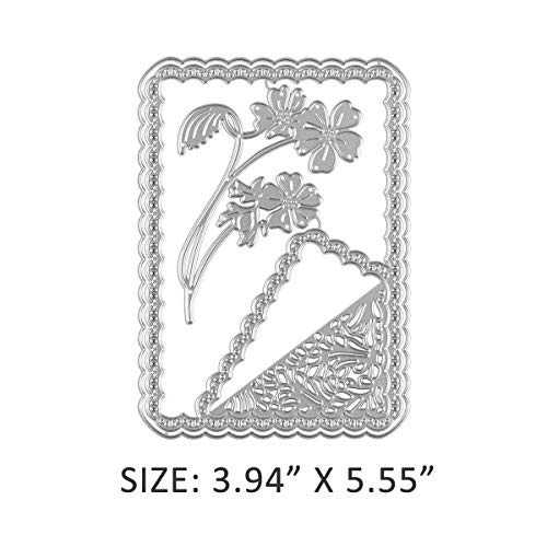 Lace Flower Cutting Dies for Card Making, Plaque Frame Die Cuts Mental Stencil for Scrapbooking, DIY Craft - Thumbnail 2