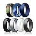 Egnaro Silicone Wedding Rings,Wedding Bands For Men by Egnaro,7 Rings Pack-Size 8 to 12-Designed for Active Men, Athletes,Comfortable,Skin Safe,stylish