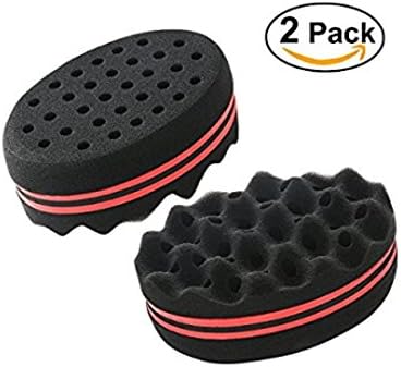 Lorizzy Co " 2pc of Best Curl Sponge Hair Brush for Twists and Coils/ For Dreads &amp; Afros by Perfect TwistTWO IN ONE Special