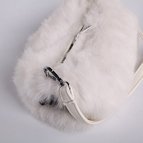 URSFUR Women Warm Hand Muff Genuine Rabbit Fur Bag Purse Winter Hand Warmer