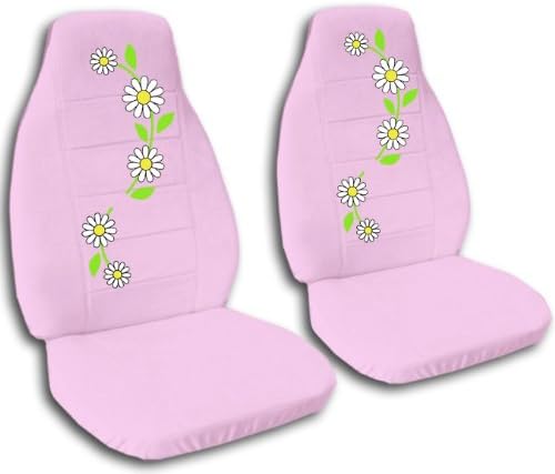 2 sweet pink daisy car seat covers for a 2000 Honda Civic.