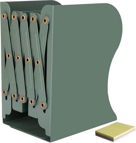 DIFIT Book Ends, Adjustable Bookends, Non-Skid Heavy Duty Book Ends for Shelves, Green Metal Bookends, Decorative Book End, Office Accessories for Library Home Classroom School Office — image 1