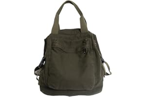 SUMLENO Small Boho Canvas Backpack for Women Vintage Style Outdoor Travel Bag Casual Daypack Grunge Aesthetic Hippie Y2K Backpack (Green,One Size)