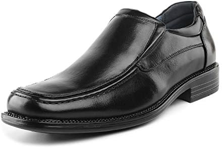 Men's Goldman-02 Black Leather Lined Square Toe Dress Loafers Shoes Size 7 US/ 6 UK