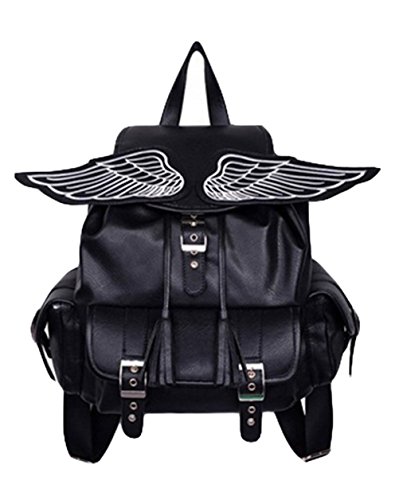Yonger Cool PU Leather Demon Wings Cute Backpack for Girls
