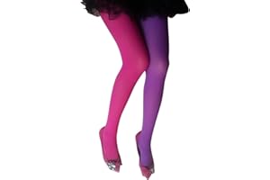 GALPADA Candy Color Stockings for Women Fashionable Two-color Design Easy to Wash for Parties and Everyday Wear Rose Red and 