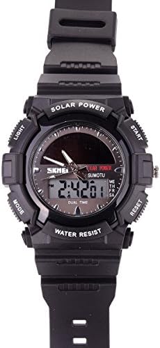 Solar Sports Watch, JIGE Multifunctional Electronic Watches Waterproof Shockproof LED/Quartz Combination Watches for Boys Men