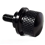 OxGord Stainless Seat Mount Bolt Screw Best for Harley Davidson Motorcycles - Billet Aluminum Hard Anodized Screw Cap 1/4 inch-20 - Black