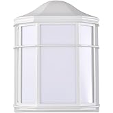 Nuvo 14W LED Outdoor Cage Wall Lantern-9.85 Inches Tall and 7.8 Inches Wide-White Finish