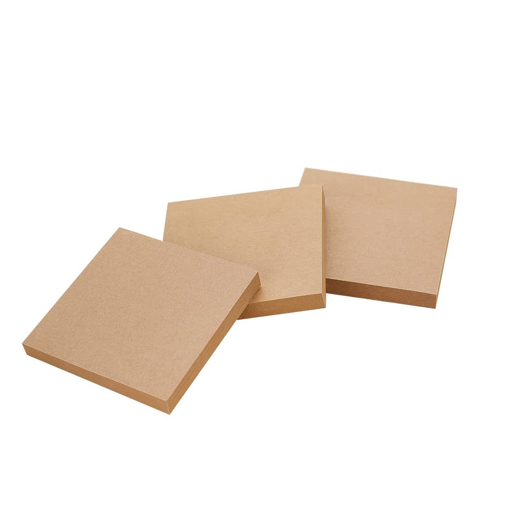 300 Sheets 3 x 3 Inches Sticky Notes Pads Self Stick Notes Paste Memo Notes Pads Notepad for Office Study Daily Use Brown