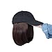 8″ Detachable Baseball Cap With Synthetic Hair Extensions Short Bob Hair Wig Hairpiece with Adjustable Black Baseball Hatthumb 1