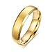 Zealmer Men 16K Gold Plated 6mm Titanium Steel Wedding Band Ring Size 9