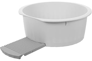 WEKADRIN Thickened Grey Laundry Basin with Washboard Plastic Handwashing Tub for Clothes Portable and