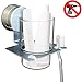 HOME SO Toothbrush & Toothpaste Holder with Suction Cup Hanger - Bathroom Organizer for Toothbrushes, Paste, Razor, Comb - Removable Stick on Mirror or in Shower - Stainless Steel Chrome…