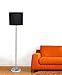 Simple Designs LF2004-BLK Brushed Nickel Stick Drum Shade Floor Lamp, Black