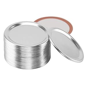LUTER 24-delige Gewone Mond Mason Jar-Deksels Bladbestendige Split-Type Canning Jar-doppen met Siliconen Afdichtringen