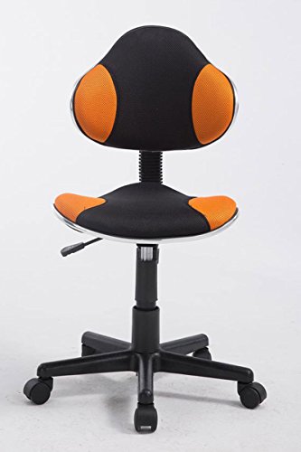 CLP-Sedia-da-Ufficio-Bastian-Sedia-Lavoro-Regolabile-39-51-cm-Poltrona-Ergonomica-Scrivania-Stile-Moderno-Sedia-Pc-con-Ruote-e-Schienale-Fodera-in-Rete-Traspirante-NeroArancione