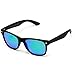 WearMe Pro -Square Horn Rimmed Soft Matte Frame Mirrored Lens Retro Sunglasses