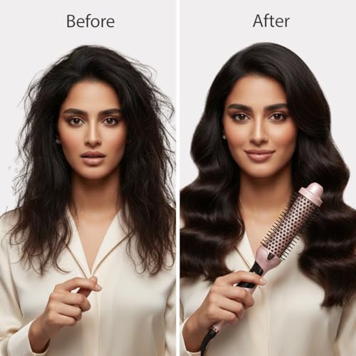 Thermal Brush – 3-in-1 Professional Blowout Brush for Smooth, Voluminous & Curled Hair | Anti-Frizz Ionic Technology | 3 Heat Settings | Fast 10-Minute Styling