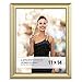 Langdon House 11x14 Gold Picture Frame, Contemporary Glam Photo Frame 11 x 14, Wall Mount or Table Top, Celebration Collection