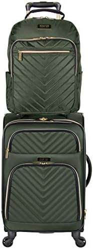 Kenneth Cole Reaction Women's Chelsea 2-Piece 20" Expandable 4-Wheel Carry-On Suitcase & Matching 15" Laptop Backpack, Olive 2 Kenneth Cole Reaction Women's Chelsea 2-Piece 20" Expandable 4-Wheel Carry-On Suitcase & Matching 15" Laptop Backpack, Olive